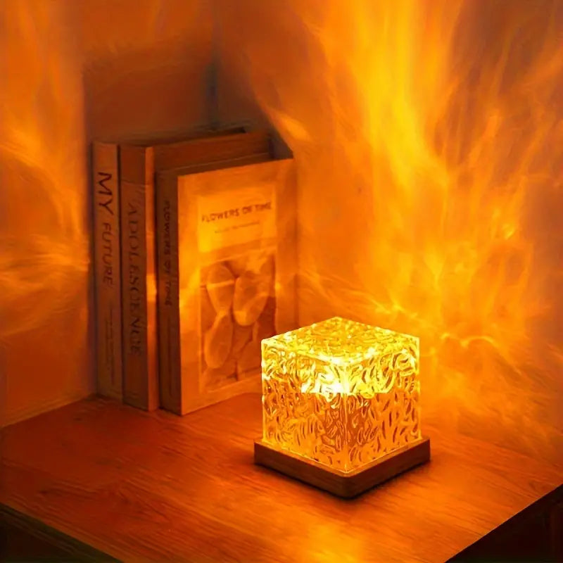 Dynamic Water Ripple Night Light โ LED Projector Lamp for Bedroom & Gaming Room