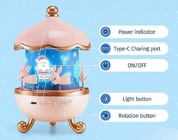 Rabbit Galaxy Night Light Projector – Rose Gold (1 Piece)