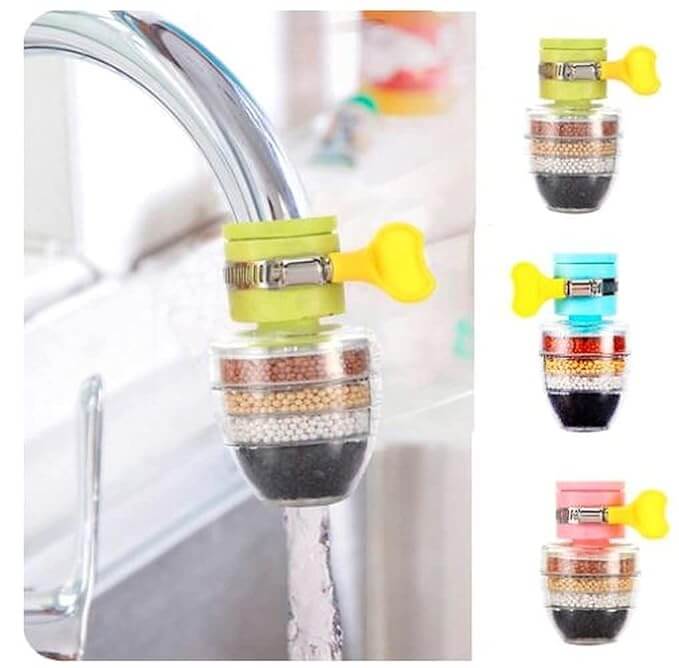 5-Layer Activated Carbon Tap Filter for Kitchen & Bathroom Faucets