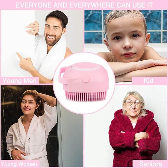 Silicone Body Brush Shower Scrubber with Shower Gel Dispenser