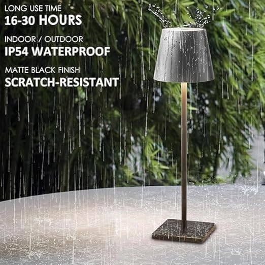 Metal Cordless LED Table Lamp – Touch Dimmable | Portable | Rechargeable | 3 Light Modes | Modern Minimalist