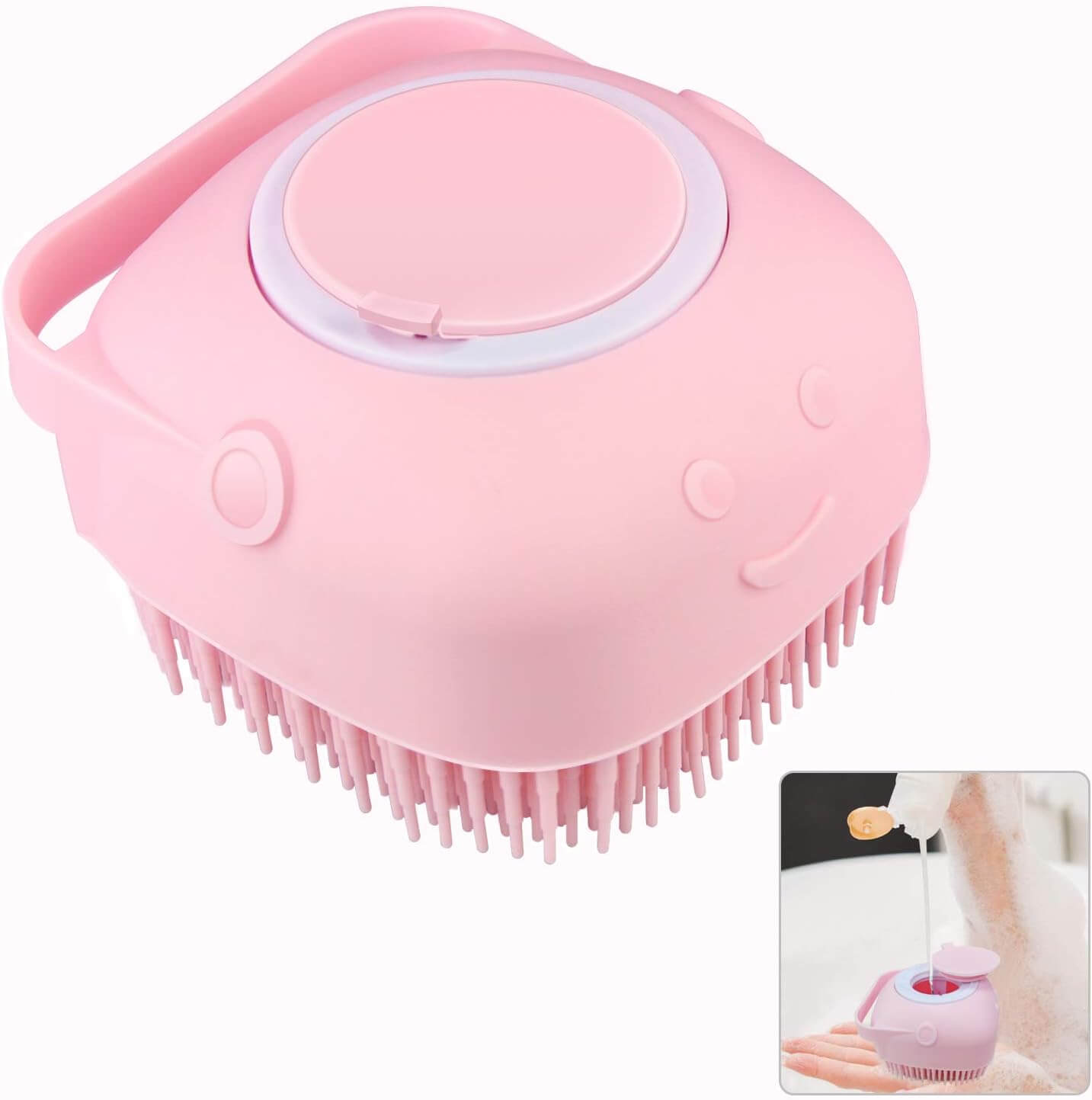Silicone Body Brush Shower Scrubber with Shower Gel Dispenser