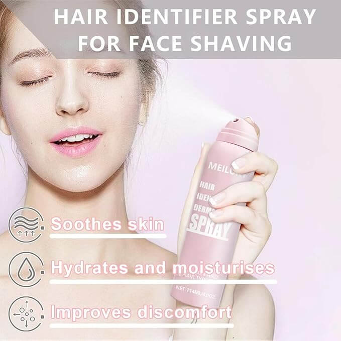 Hair Identifier Spray for Dermaplaning – Includes 4 Face Razors