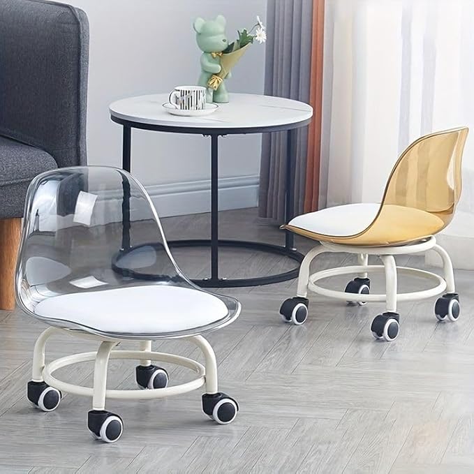 Acrylic 360° Rotatable Transparent Chair – Modern & Ergonomic Design
