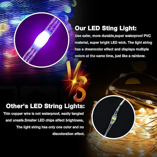 10M Smart RGB LED Fairy String Lights | Bluetooth App + Remote | Music Sync & 16M Colors | USB Powered