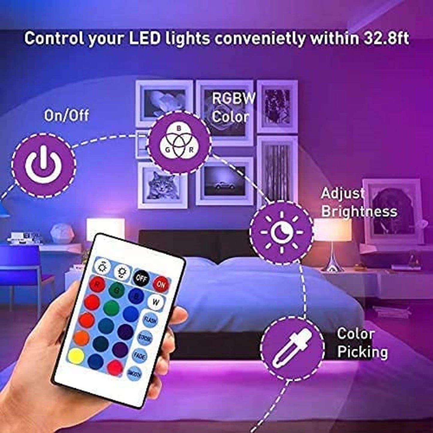 USB 5V 5050 RGB LED Strip Light – 5M | Multi-Color Changing with Remote