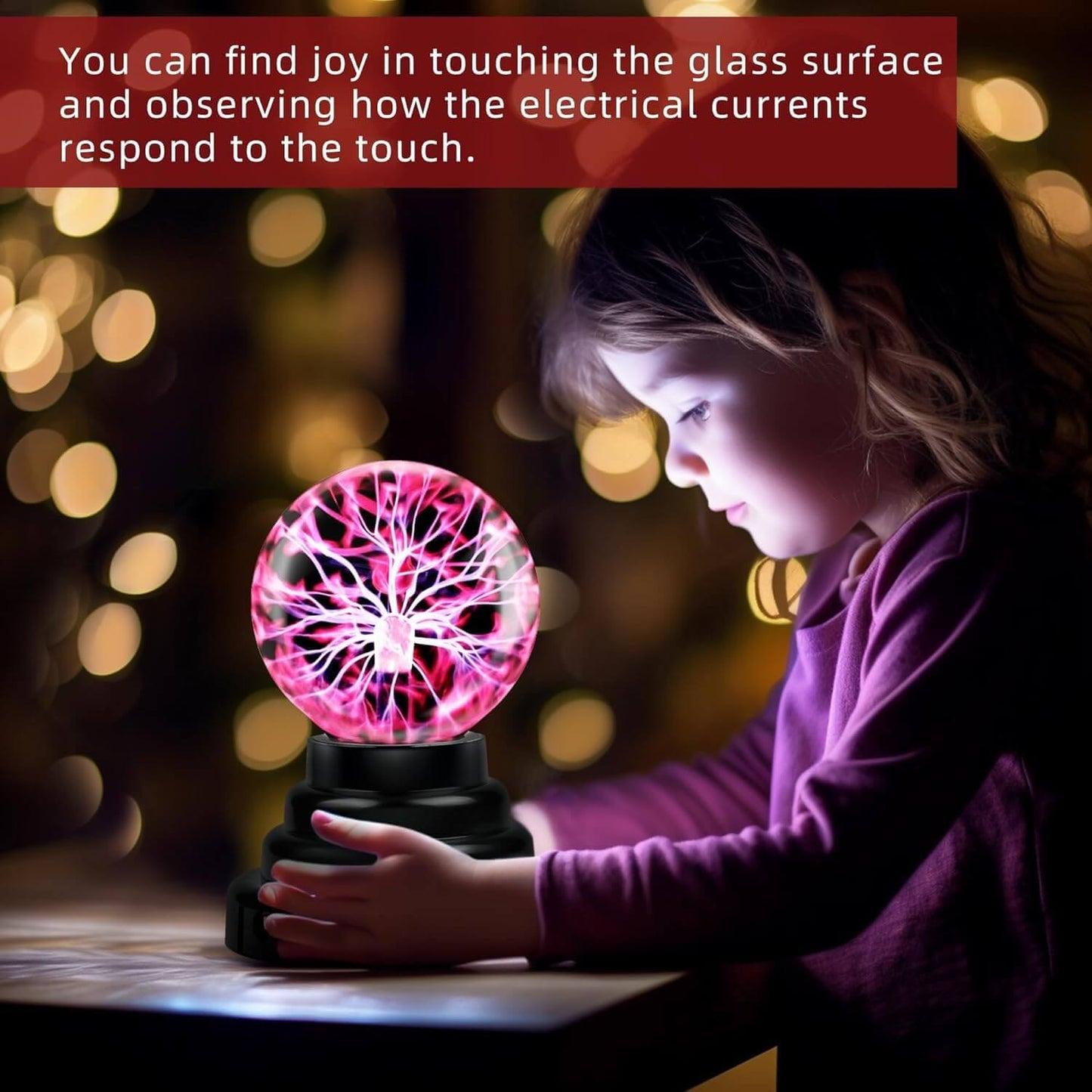 lasma Globe Lamp – Touch & Sound Sensitive | Interactive Lightning Ball | USB & Battery Powered | Science Toy & Home Decor