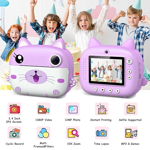 Kids Camera Instant Print – 2.5K Digital Video & Instant Photo Fun