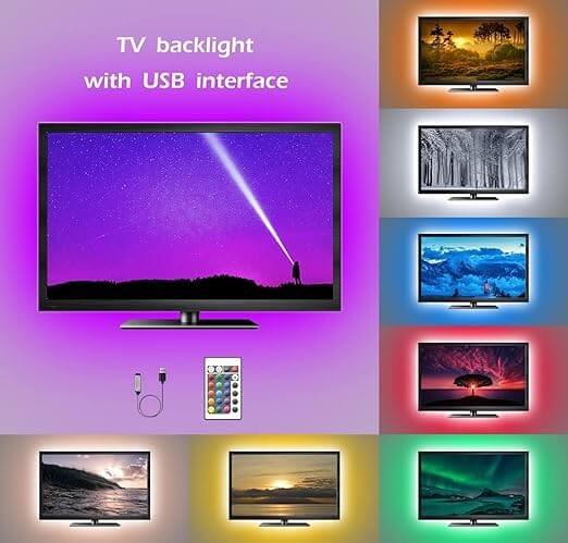 USB 5V 5050 RGB LED Strip Light – 5M | Multi-Color Changing with Remote