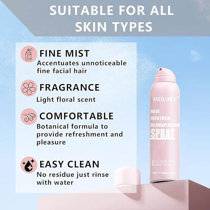 Hair Identifier Spray for Dermaplaning – Includes 4 Face Razors