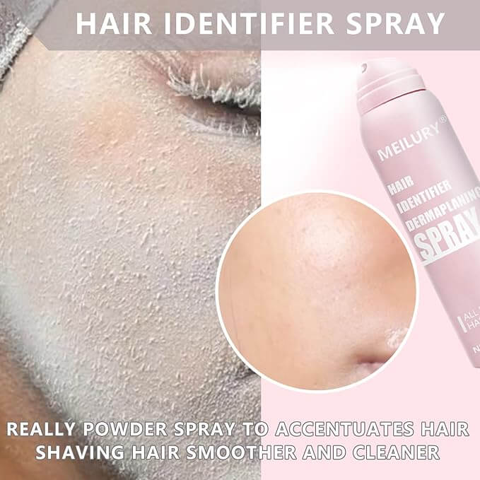 Hair Identifier Spray for Dermaplaning – Includes 4 Face Razors