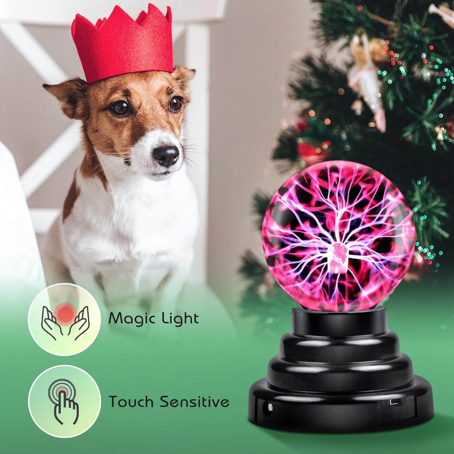 lasma Globe Lamp – Touch & Sound Sensitive | Interactive Lightning Ball | USB & Battery Powered | Science Toy & Home Decor