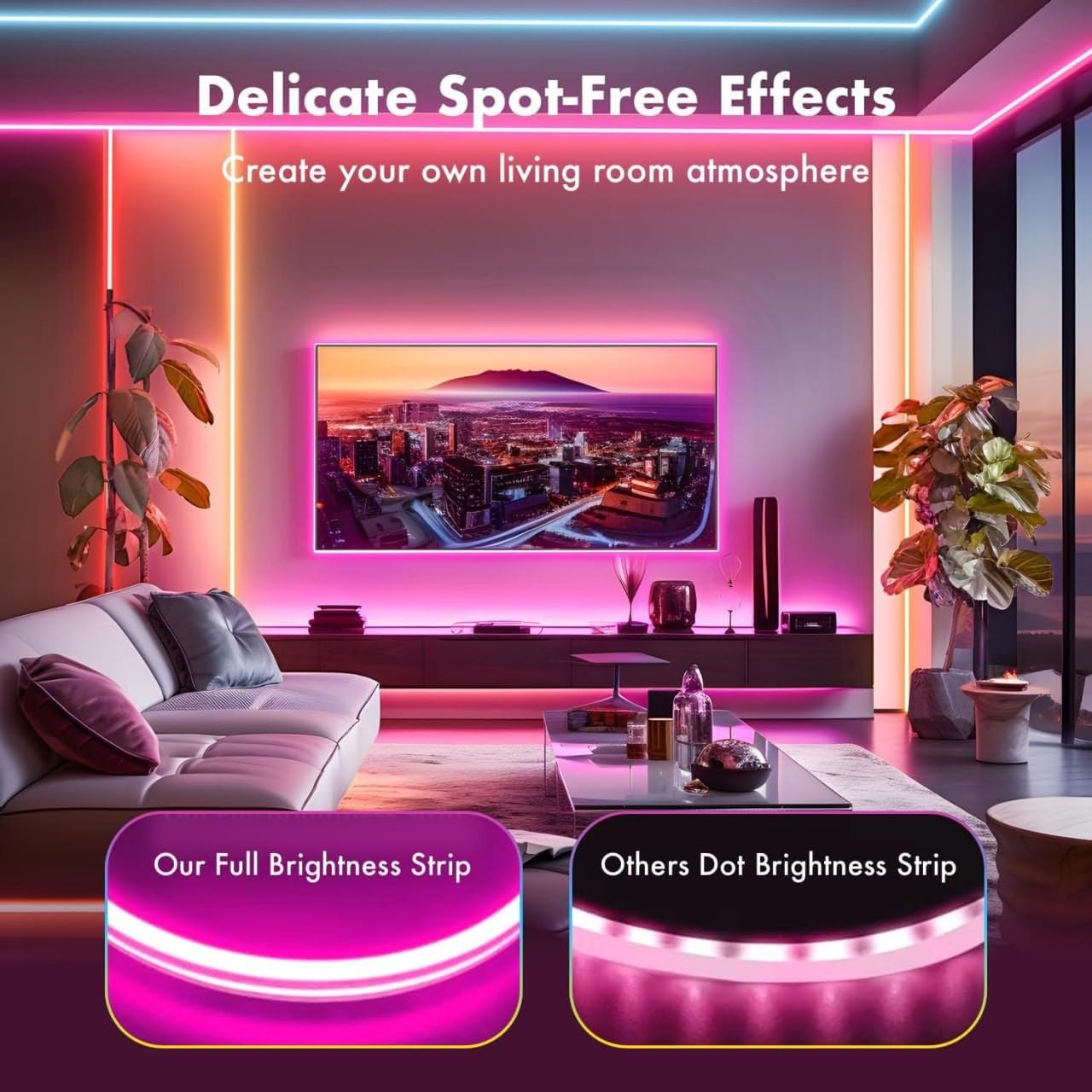 5 Meter Smart Neon Strip Lights – RGB LED with App & Music Sync | Multicolor Neon Rope Light