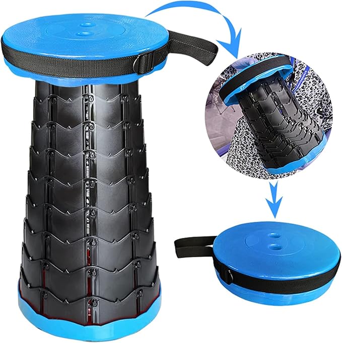 Retractable Folding Stool – Portable & Adjustable for Indoor & Outdoor Use