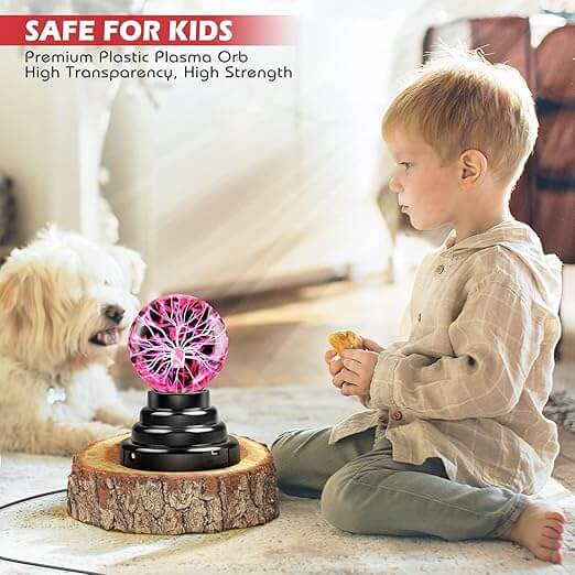 lasma Globe Lamp – Touch & Sound Sensitive | Interactive Lightning Ball | USB & Battery Powered | Science Toy & Home Decor