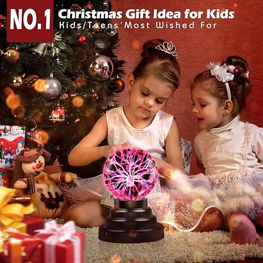 lasma Globe Lamp – Touch & Sound Sensitive | Interactive Lightning Ball | USB & Battery Powered | Science Toy & Home Decor