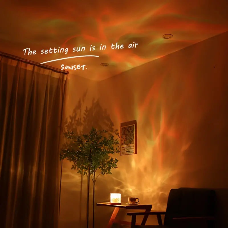 Dynamic Water Ripple Night Light โ LED Projector Lamp for Bedroom & Gaming Room