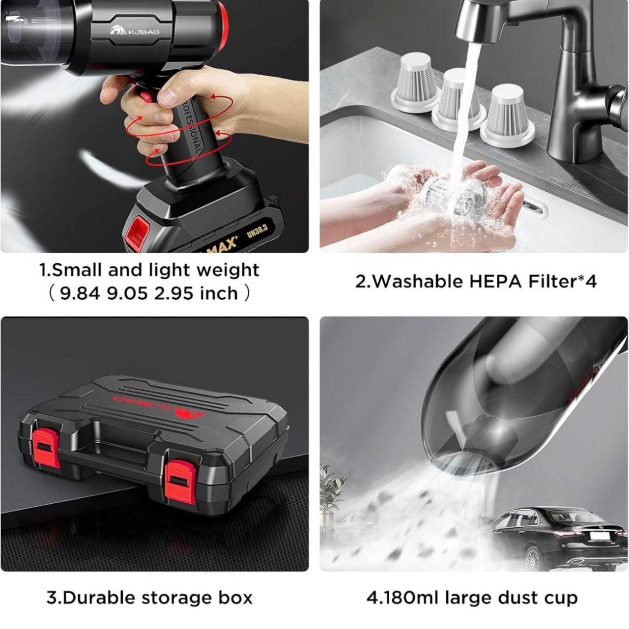 3-in-1 High Power Portable Vacuum Cleaner – 18000PA Wireless