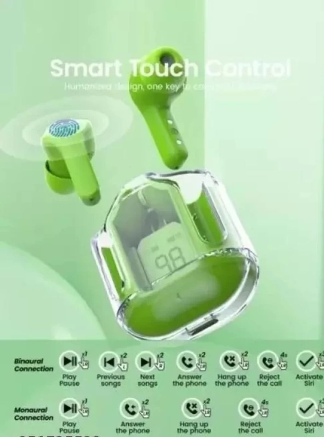 NKL Smart Design UltraPods 367 (Green) โ True Wireless Earbuds
