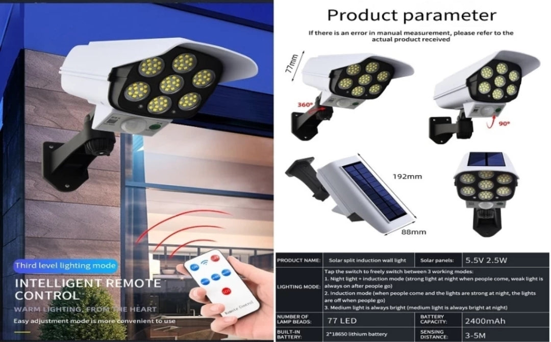 Xydrozen CSL-44 Remote Control Human Sensor Solar Garden Light