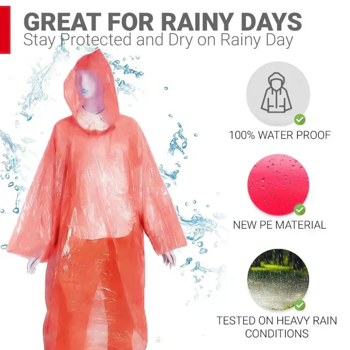 Unisex Disposable Rain Card 5 nos – Emergency Waterproof Rain Protection!