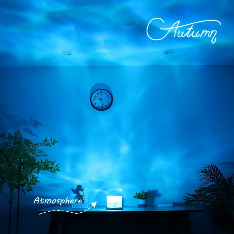 Dynamic Water Ripple Night Light โ LED Projector Lamp for Bedroom & Gaming Room