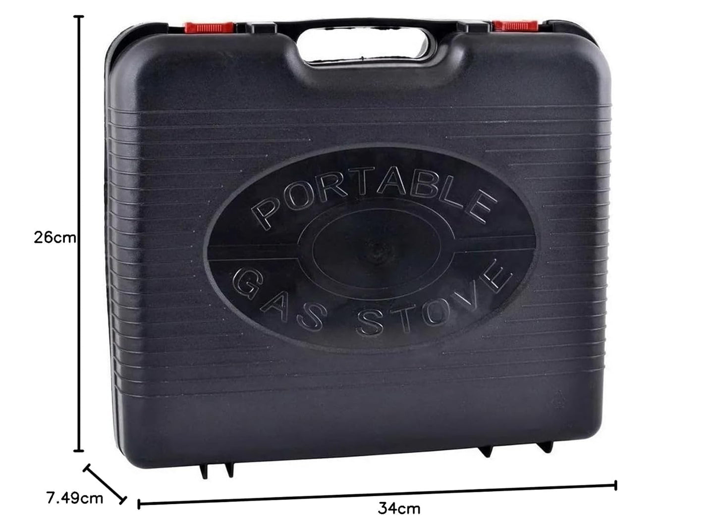 Portable Camping Gas Stove with Carrying Case – Butane-Powered Outdoor Cooking Burner for Hiking, Trekking & Travel – 3000W Stainless Steel Single Burner (Black, 34x26x7.5 cm)