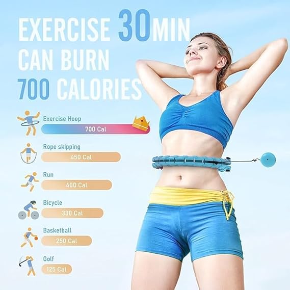 Smart Weighted Fitness Hoop for Adults – Infinity Exercise Hoop for Weight Loss & Core Toning – Plus Size Friendly