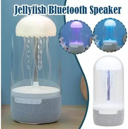 Jellyfish Lava Lamp Bluetooth Speaker with Clock – LED Mood Light Aquarium Lamp with Realistic Movement, Stereo Sound & Deep Bass, USB Rechargeable, Perfect for Gifts & Decor
