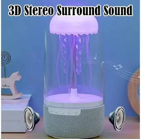 Jellyfish Lava Lamp Bluetooth Speaker with Clock – LED Mood Light Aquarium Lamp with Realistic Movement, Stereo Sound & Deep Bass, USB Rechargeable, Perfect for Gifts & Decor