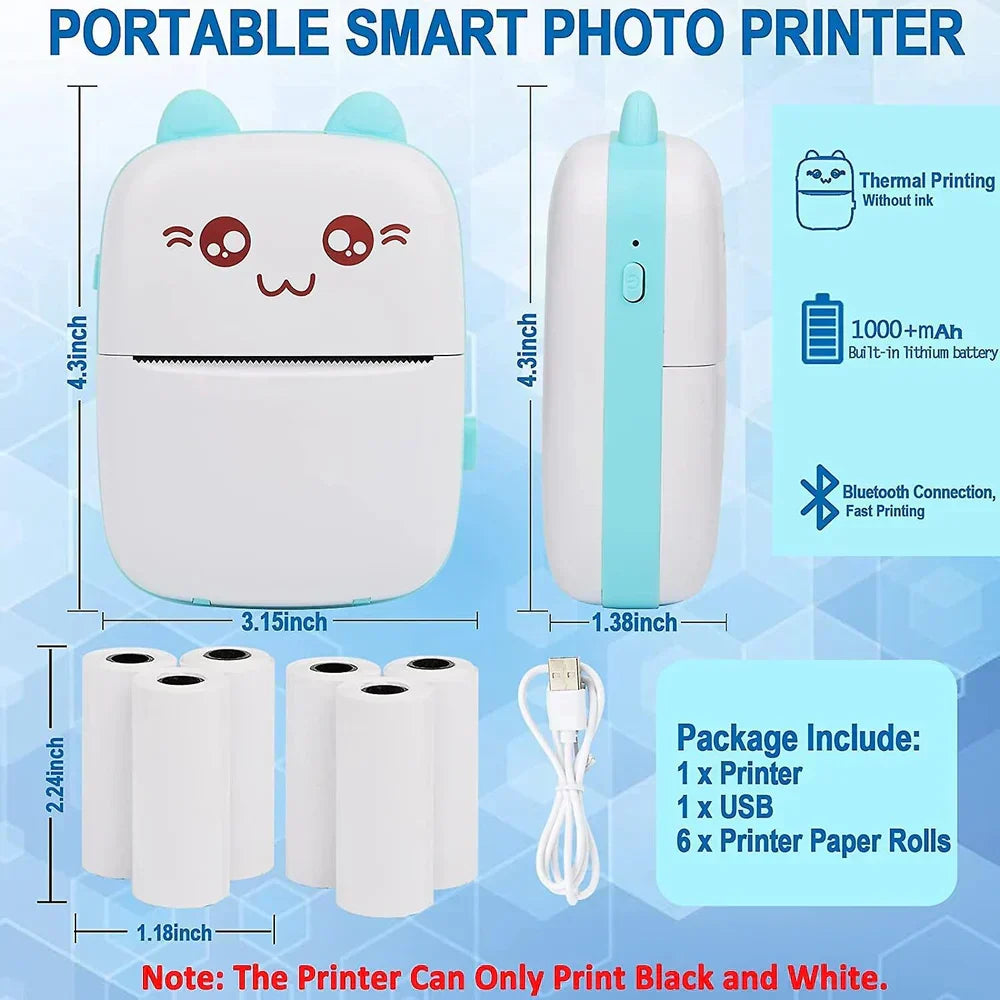 Mini Portable Thermal Printer β Wireless Bluetooth Inkless Printer