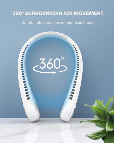 Portable Neck Fan – Hands-Free Mini Neck Fan with USB Charging & 3-Speed Settings