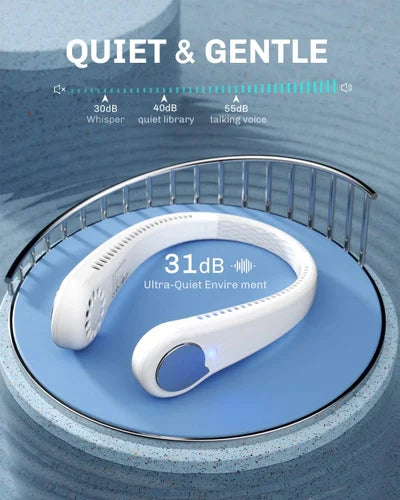 Portable Neck Fan – Hands-Free Mini Neck Fan with USB Charging & 3-Speed Settings