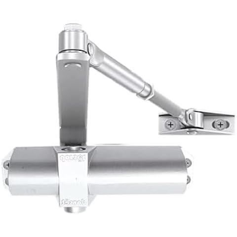 Godrej Hercules Hydraulic Door Closer – Silver Finish | Adjustable Speed | Heavy-Duty for Wooden, Metal & Aluminum Doors | Up to 68kg | Left & Right-Handed Compatible | 3-Year Warranty