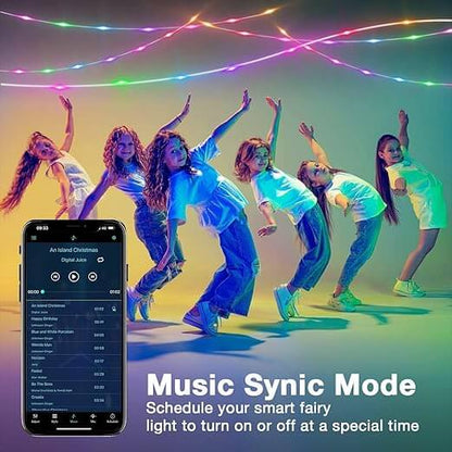 10M Smart RGB LED Fairy String Lights | Bluetooth App + Remote | Music Sync & 16M Colors | USB Powered