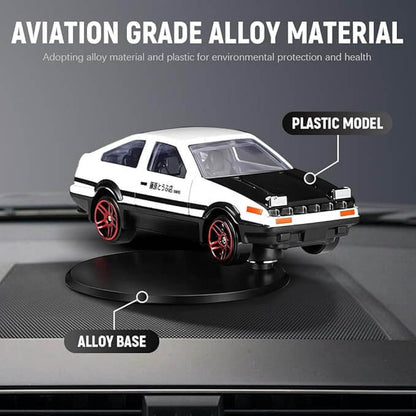 Mini AE86 Drifting Car Model | 2.95" Alloy Initial D-Inspired Dashboard Decor | Self-Adhesive Base | Desk, Room & Car Display Gift