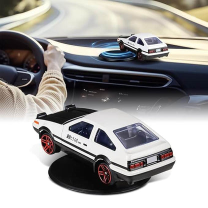 Mini AE86 Drifting Car Model | 2.95" Alloy Initial D-Inspired Dashboard Decor | Self-Adhesive Base | Desk, Room & Car Display Gift