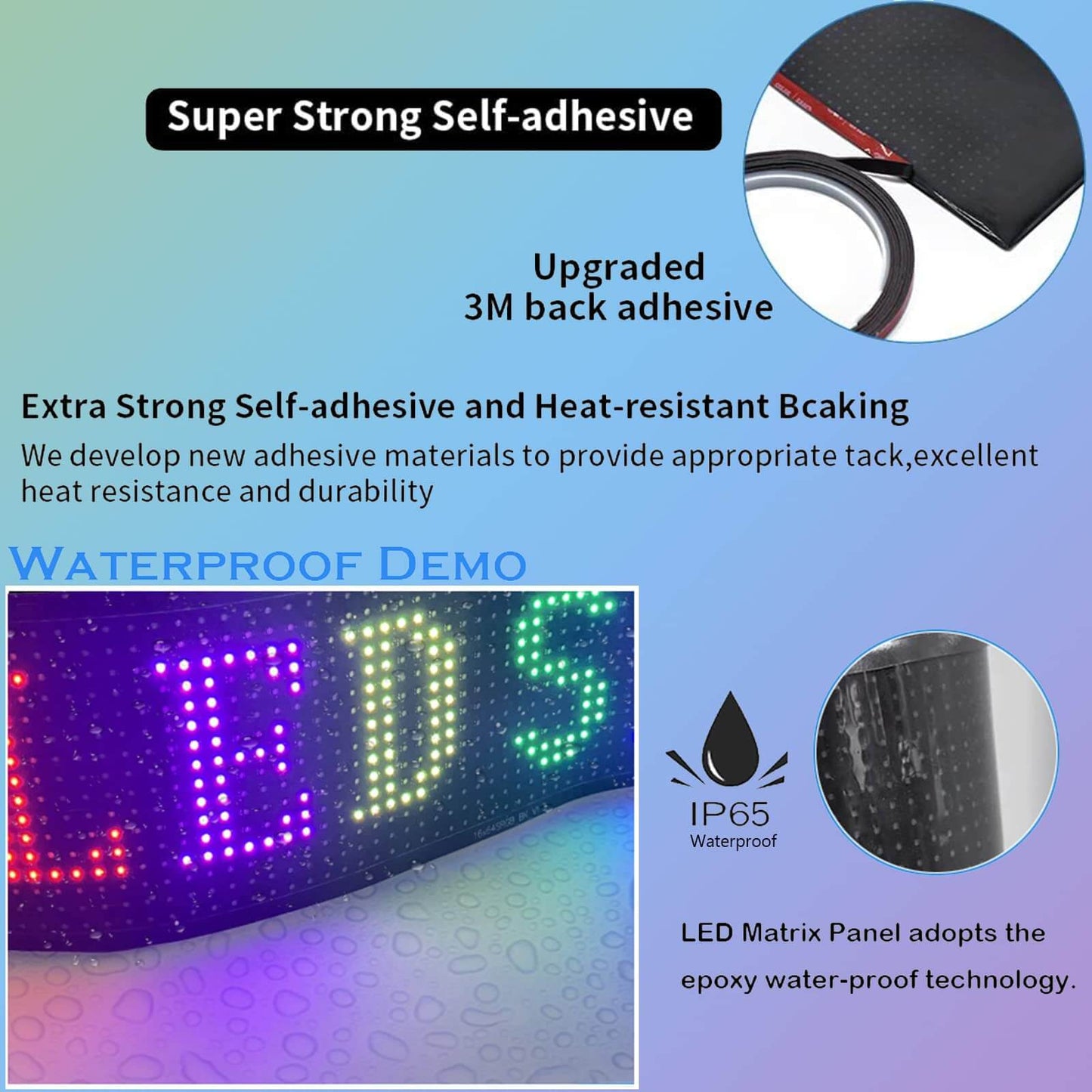Car LED Matrix Panel – Programmable Scrolling Display for Text, Images & Animations