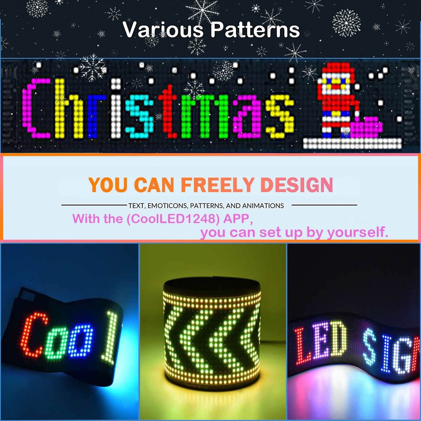 Car LED Matrix Panel – Programmable Scrolling Display for Text, Images & Animations