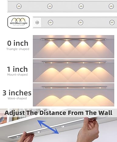 40CM Motion Sensor Under Cabinet LED Light – USB Rechargeable, Dimmable, Wireless Stick-On Closet Lamp with 1200mAh Battery for Kitchen, Wardrobe, Stairs (Pack of 1)