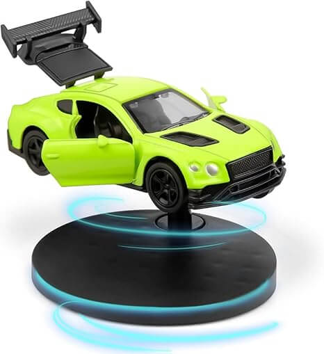 Rotating Dashboard Drift Car Display Stand – Lime Green | Motion-Activated Spinning Car Toy for Interior Decor & Collectibles