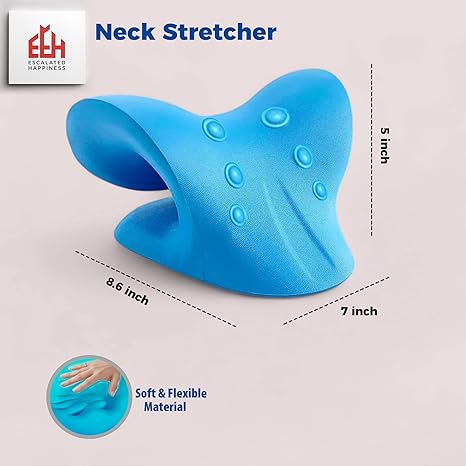 Neck Stretcher & Cervical Traction Pillow – Memory Foam Neck and Shoulder Relaxer for Pain Relief, Spine Alignment, Posture Correction & Muscle Stiffness Relief