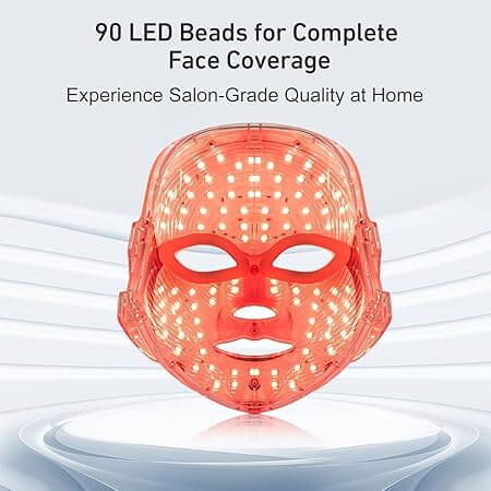 7-Color LED Light Therapy Face Mask – Red Light Therapy for Anti-Aging, Acne, Skin Rejuvenation & Collagen Boost – At-Home Photon Facial Mask with 150 LED Lights