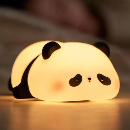 Cute Panda Silicone Night Light for Kids – Rechargeable LED Lamp with 3 Brightness Levels, Soft BPA-Free Design & Auto Timer | Nursery & Bedroom Light for Boys and Girls
