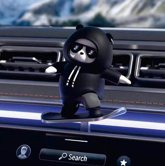 Skateboarding Bear Car Ornament – Fun Dashboard Decoration