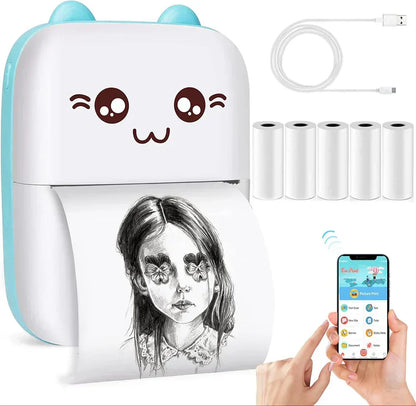 Mini Portable Thermal Printer – Wireless Bluetooth Inkless Printer