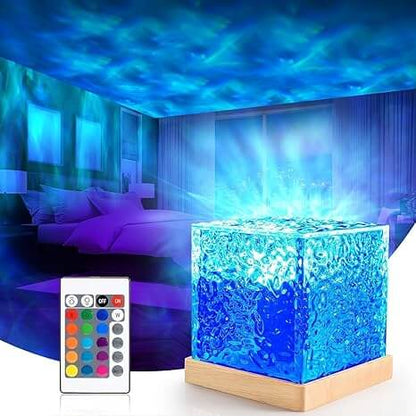 Ocean Wave & Aurora Night Light Projector – LED Northern Lights Lamp with Remote | Sunset Projection & Room Decor Light