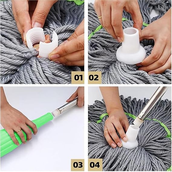 2-in-1 Self-Wringing Microfiber Floor Mop | 360° Rotating Head | Wet & Dry Cleaning Mop for Home, Bathroom, Office & Outdoor (Rich Green)